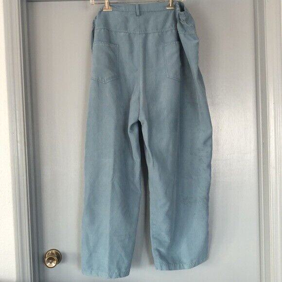 Alfred Dunner Blue Straight wide Leg Career Office Work Pants Women's 24W x 27" - Picture 2 of 8